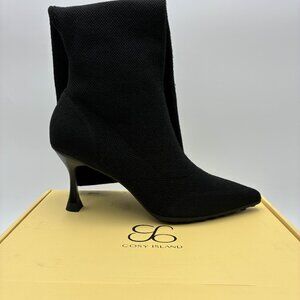 Cosy Island Black Knit Knee High Boots Heels Women’s 8.5